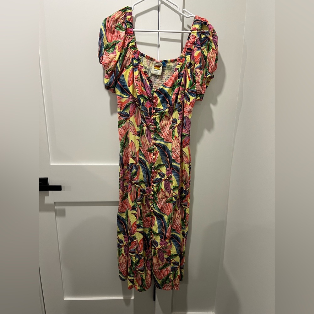Farm Rio for Anthropologie Vibrant Floral Midi Dress